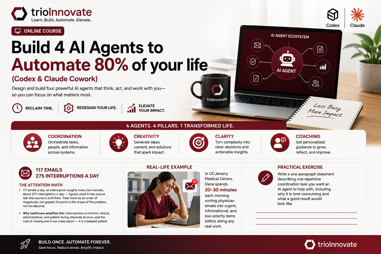 ** Build 4 AI Agents to Automate 80% of your life (Codex & Claude Cowork)